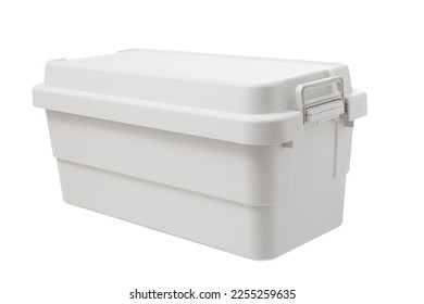 Plastic storage box Plastic container isolated on white - Shutterstock ID 2255259635