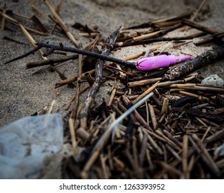 Plastic Tampon Applicator Washed Up On Beach