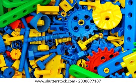 Plastic toy blocks for background