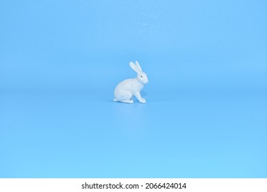 Plastic Toy Farm Animals On Blue Background