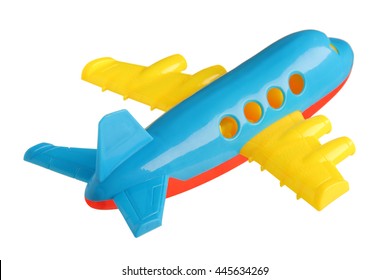 plastic toy plane isolated on white background
