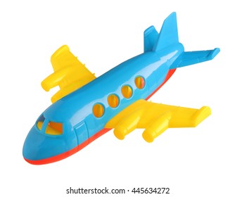 plastic toy plane isolated on white background