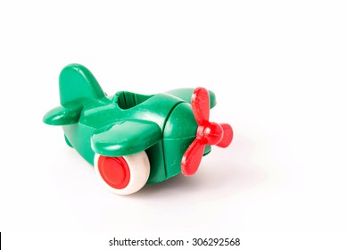 Plastic Toy Plane On White Background 