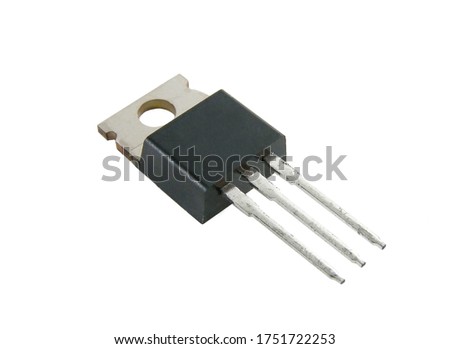 Plastic transistor isolated on white background

