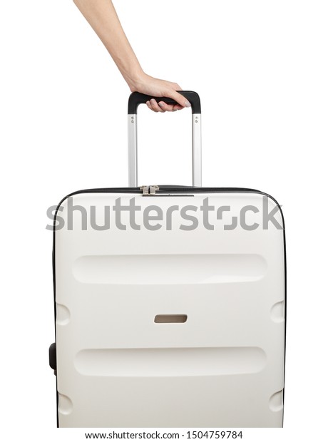 white plastic suitcase