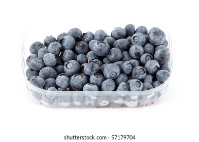 Plastic Tupperware Full Of Blueberries