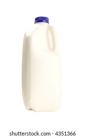 Plastic Two Litre Bottle Of Blue Cap Milk, Isolated On White.