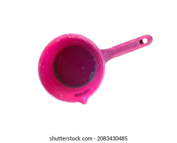 Plastic Water Ladle Isolated On A White Background