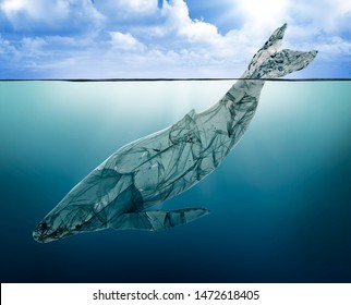 Plastikwal, Verschmutzung, die im Ozean schwimmt.