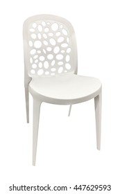 Plastic White Chair Isolated On White Background