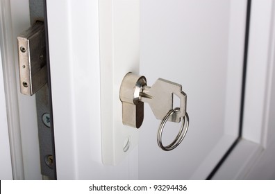 Plastic White Door, Lock And Key