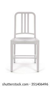 Plastic White Outdoor Chair, Front View