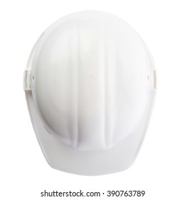 Plastic White Safety Helmet Over Isolated White Background