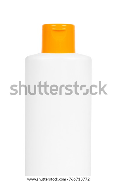 Plastic White Shampoo Bottle Orange Cap Stock Photo Edit Now