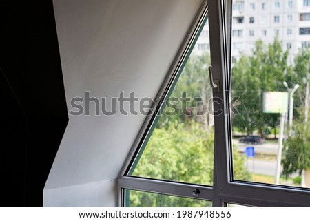 plastic window of unusual shape