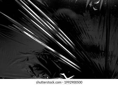 Plastic Wrap Texture With Black Background