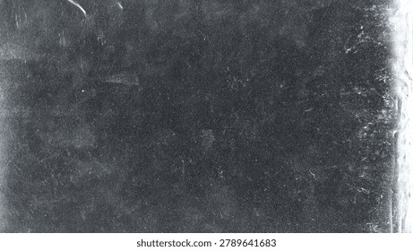 Plastic wrap texture overlay effect on black background. Shrink wrapped plastic sleeve for cover. White plastic