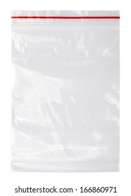 Plastic Zipper Bag, Isolated On White