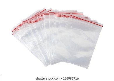 Plastic Zipper Bag, Isolated On White