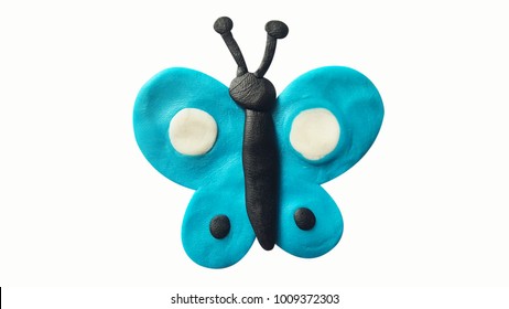 Mariposa negra y azul