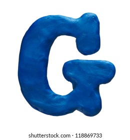 Plasticine letter G isolated on a white background