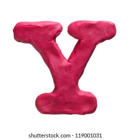 Plasticine letter Y isolated on a white background