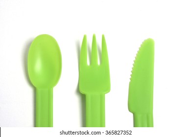 Plasticware set of fork, spoon and knife
