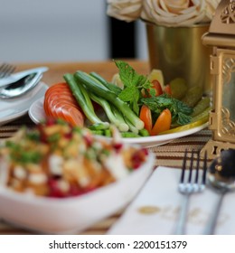 Plate Of Arabic Appetiser, Fatah 