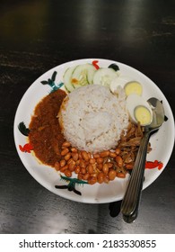 A Plate Of Asian Local Nasi Lemak.