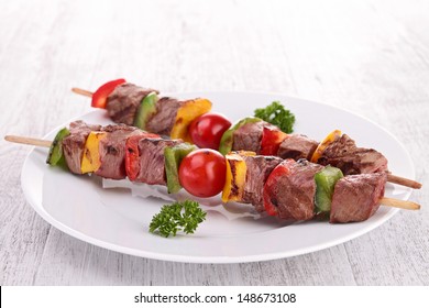 Plate Of Beef Kebab