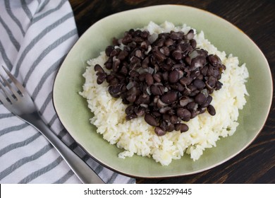 Plate Of Black Beans And Rice