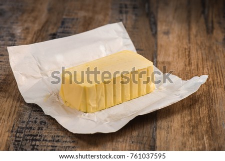 Plate of butter wrapping ready to eat, Agriculture
