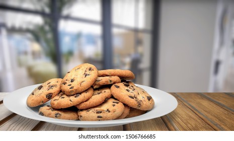 Plate Of Chocolate Chip Cookies