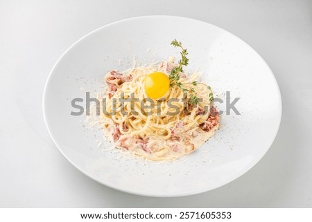 Similar – Foto Bild Klassische Spaghetti Carbonara auf weißem Teller