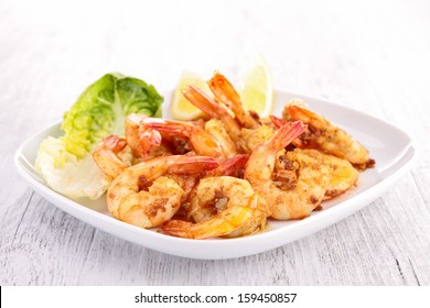 Plate Of Cooked Shrimp