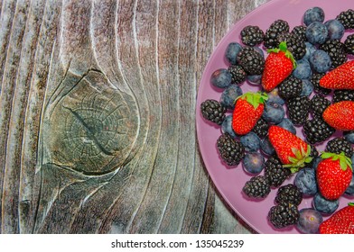 Plate of different berries