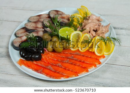A plate of fish assorted