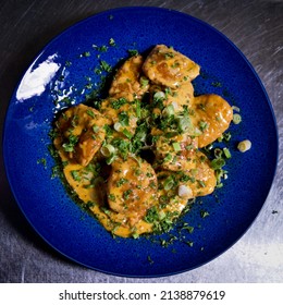 A Plate Of Fresh Perogies.