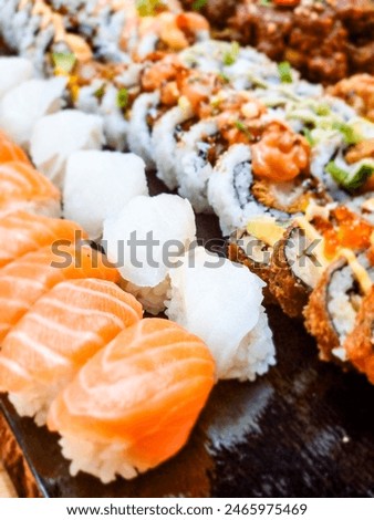 Similar – Image, Stock Photo Stone plate with variation of cheese
