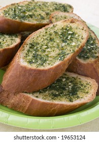 Plate Of Garlic Bread