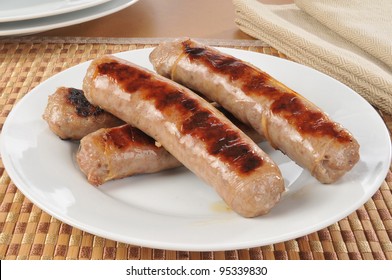 A Plate Of Grilled Bratwurst