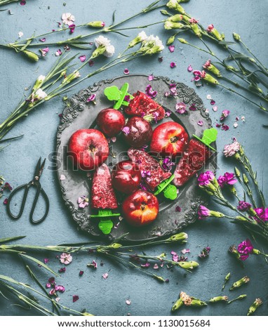 Similar – Plate with homemade fruit ice cream on a stick