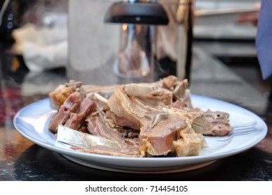 A Plate Of Hot Lamb Ribs On Christmas Eve In Norway