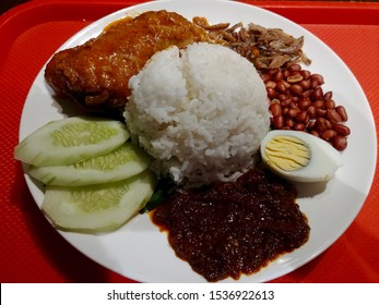 A Plate Of Nasi Lemak Served At A Food Court In Kuala Lumpur, Malaysia
