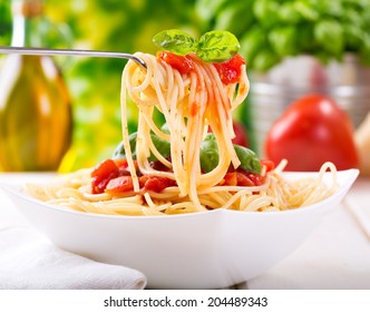 Plate Of Pasta With Tomato Sauce