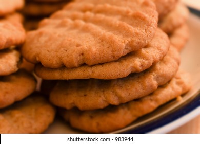 A Plate Of Peanutbutter Cookies.