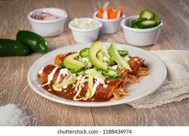 Plate Of Red Enchiladas