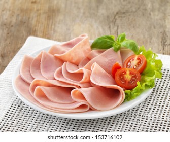 Plate Of Sliced Pork Ham