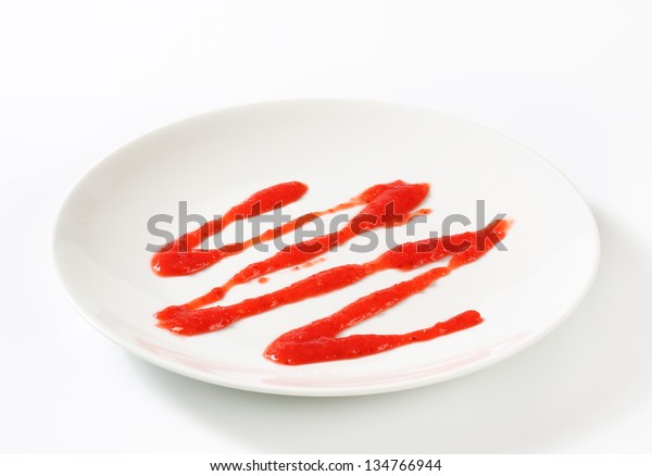 Plate Strawberry Sauce Decoration Stock Photo Edit Now