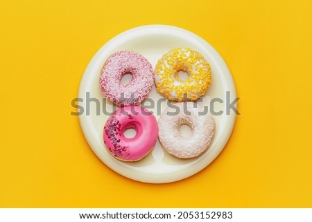 Similar – Image, Stock Photo Pink frosted donut Roll